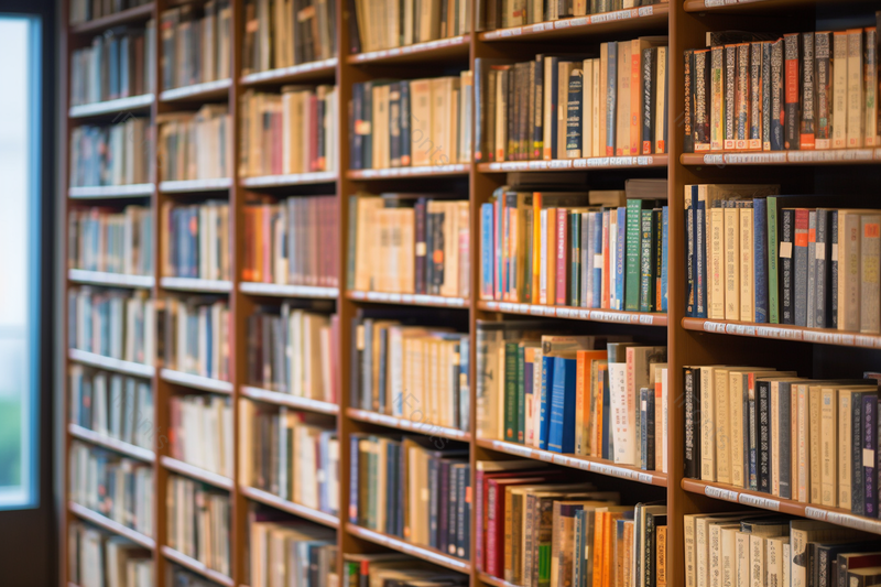 图书馆书架上排列整齐的书,高清,摄影图,摄影图片,图片大全,摄影图免费下载